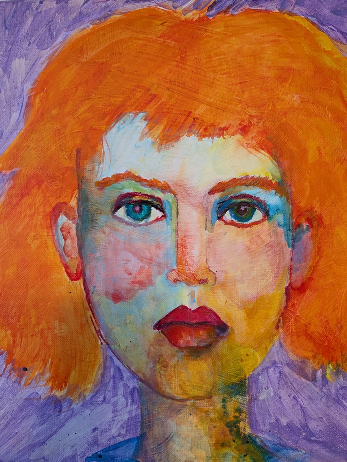 Original Contemporary Female Portrait Canvas Painting Expressionist Fauvist Styl Original Contemporary Female Portrait Canvas Painting Expressionist Fauvist Styl