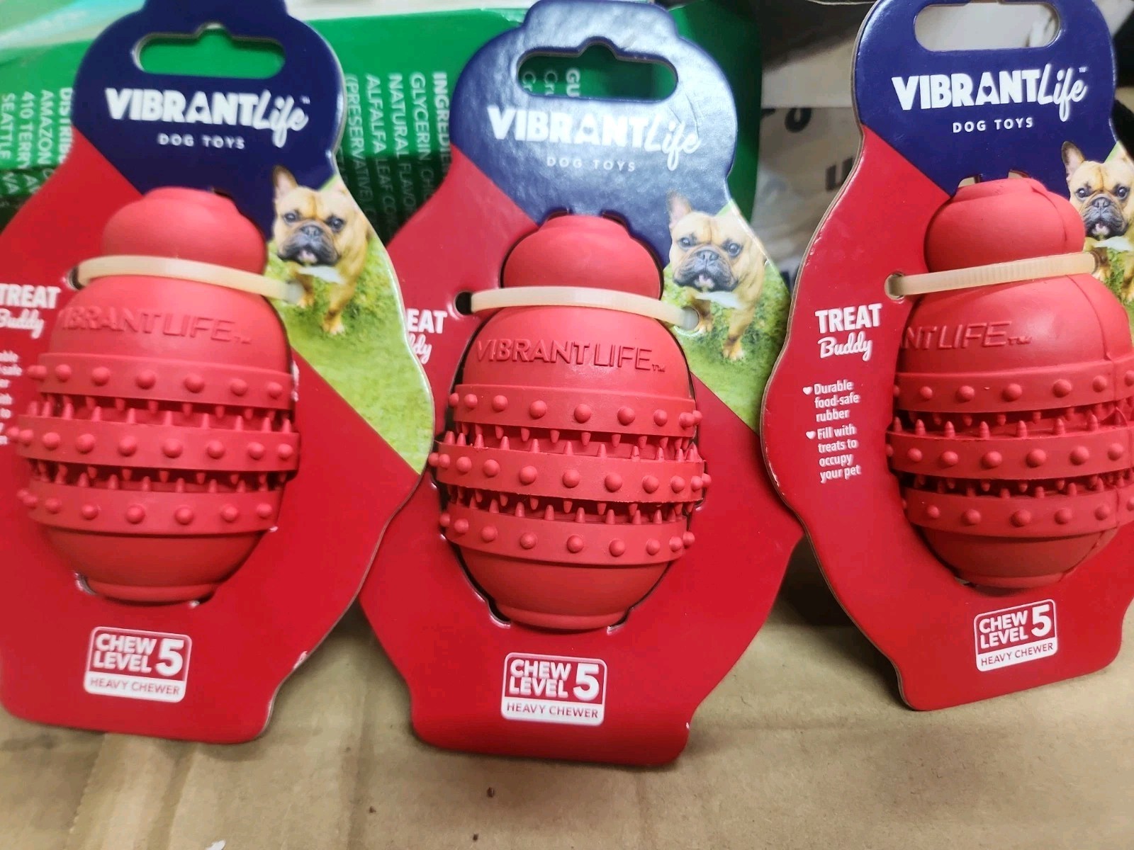 3pk New Vibrant Life Treat Buddy Dental Dog Toy Size S Red Level 5 Heavy Chew 3pk New Vibrant Life Treat Buddy Dental Dog Toy Size S Red Level 5 Heavy Chew