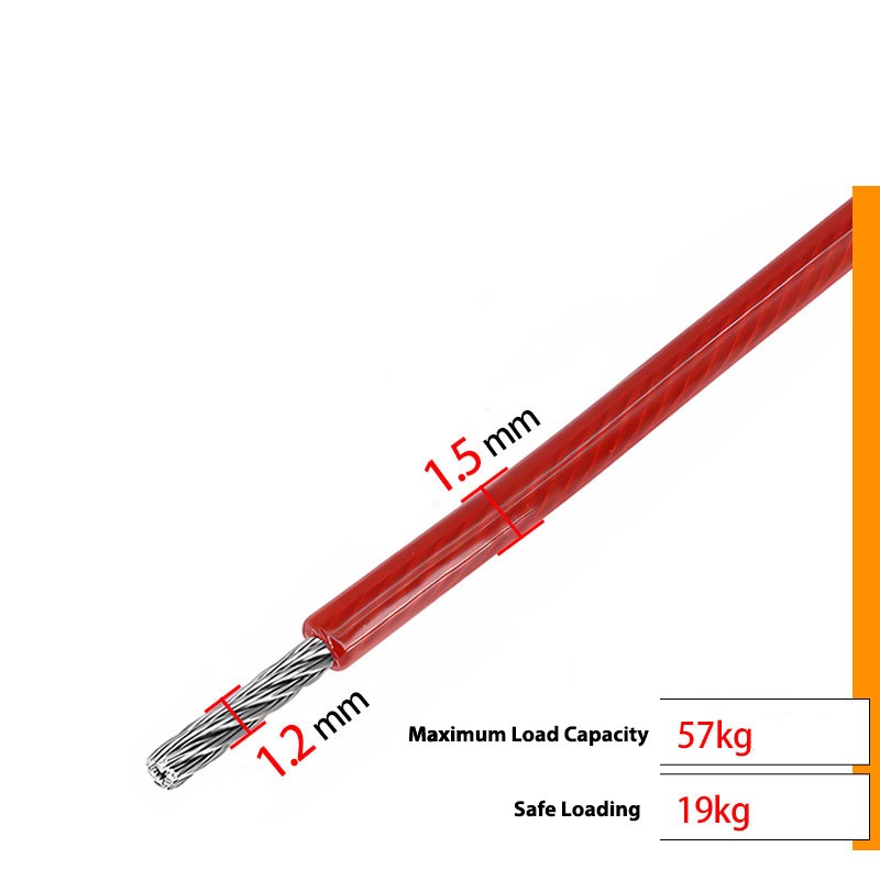 A2 Stainless Steel Wire Rope Cable PVC / Nylon Coated Colorful 1.5mm to 6mm
