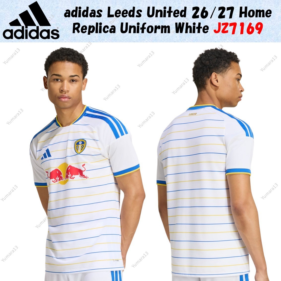 adidas Leeds United 26/27 Home Replica Uniform White JZ7169 Japan Size