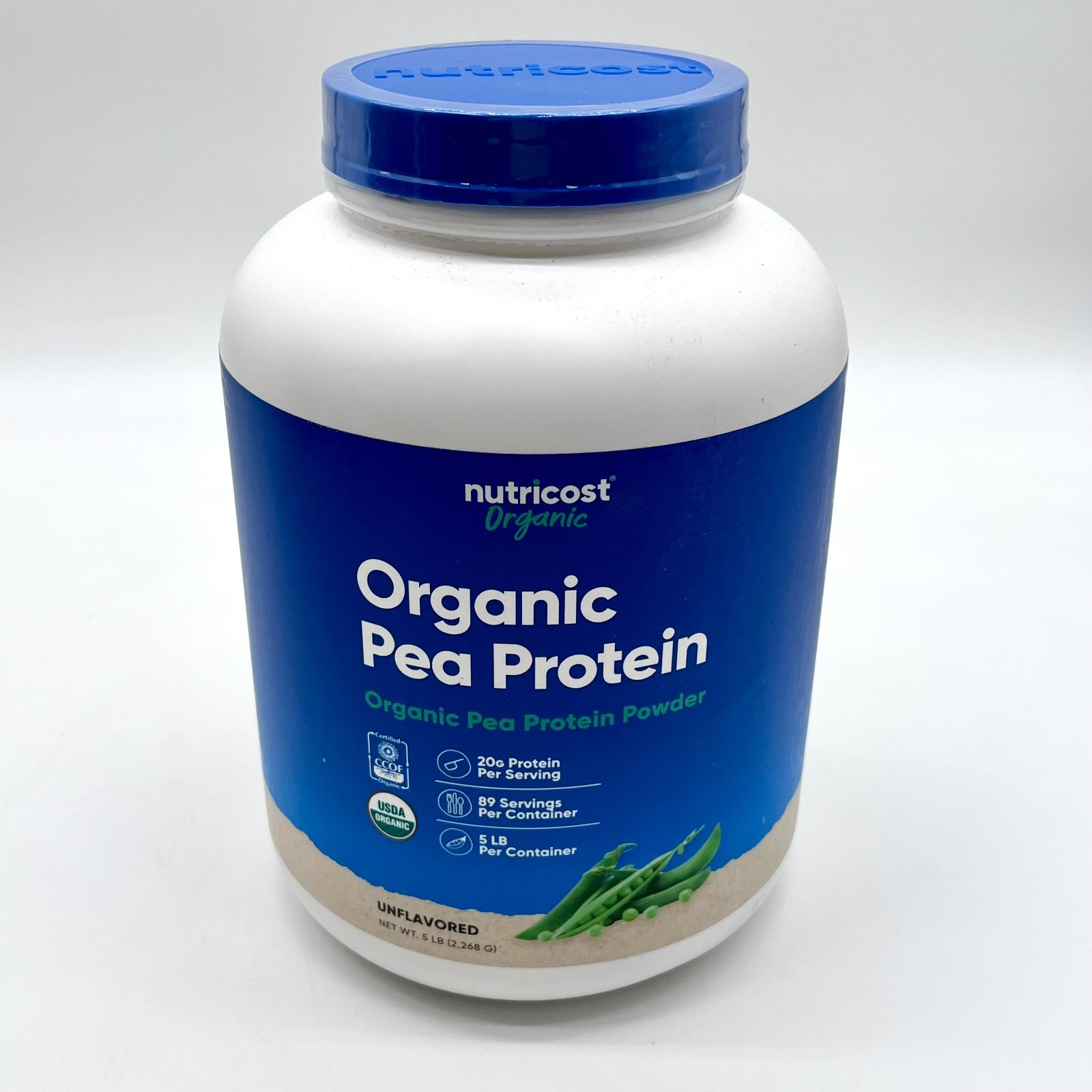 Nutricost Organic Pea Protein Powder (5Lbs 2.268G) - Unflavored