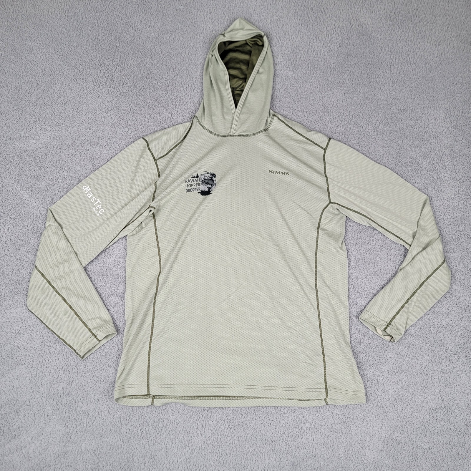 Simms Bugstopper Hoody Mens Medium Green Pullover Performance Fishing Outdoors