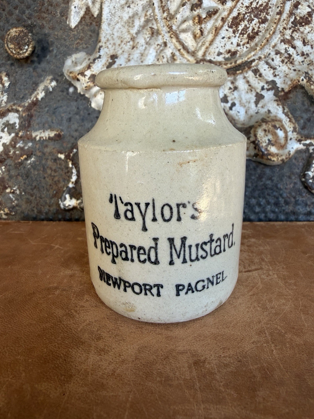 Antique English Taylor’s Prepared Mustard - Putty Color- Newport Pagnell c. 1890