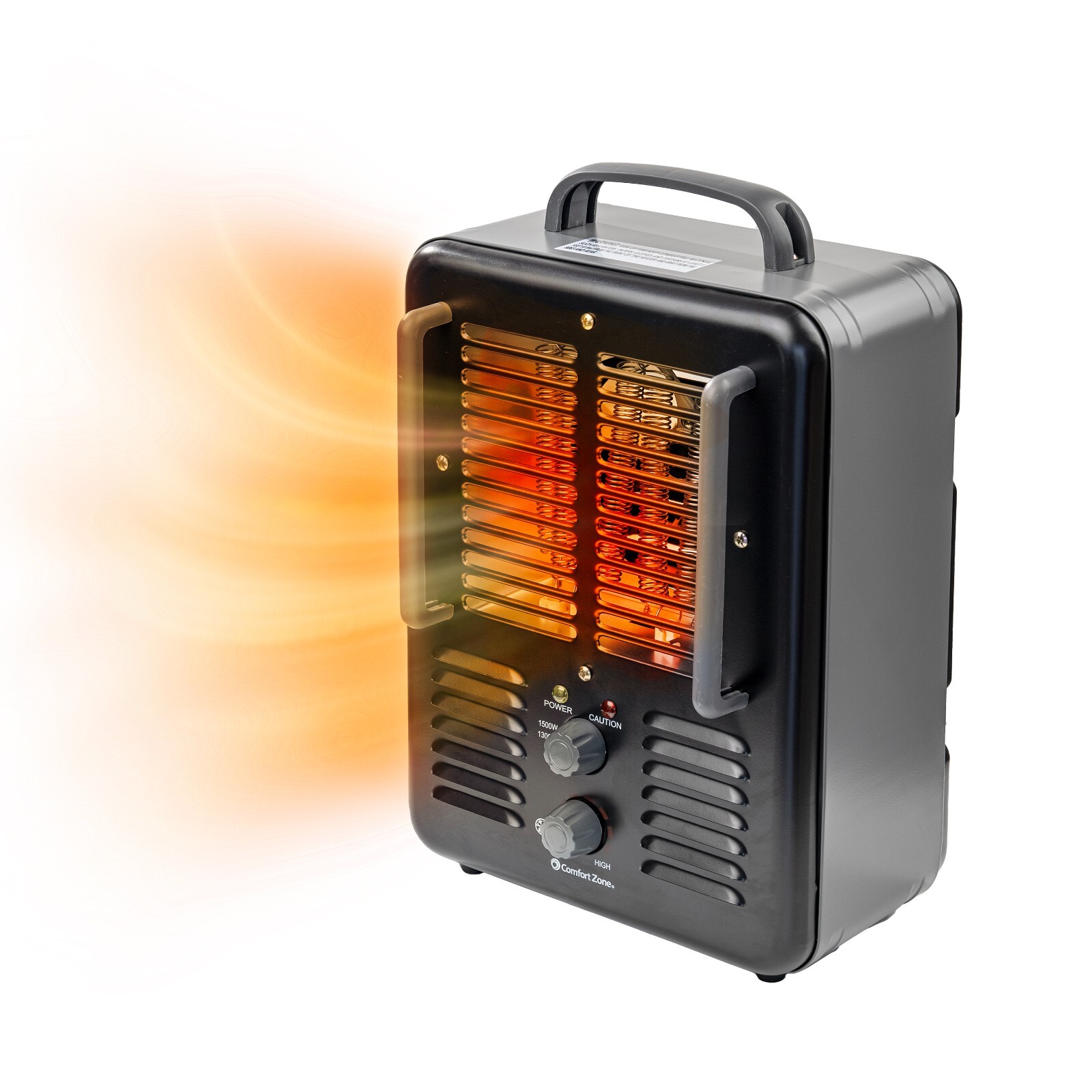 Comfort Zone Milkhouse Style Electric Portable Utility Heater, Black