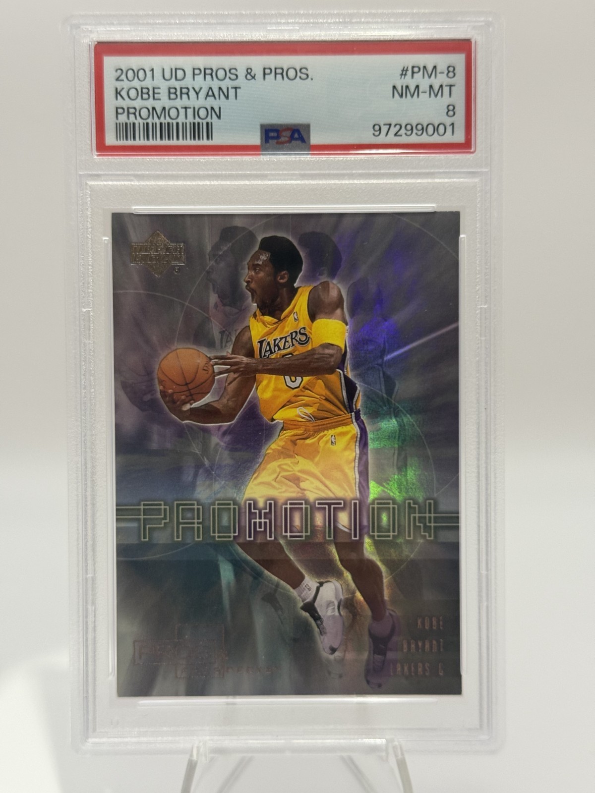 2001-02 Upper Deck Pros & Prospects - Promotion Kobe Bryant #PM-8 PSA 8 2001-02 Upper Deck Pros & Prospects - Promotion Kobe Bryant #PM-8 PSA 8