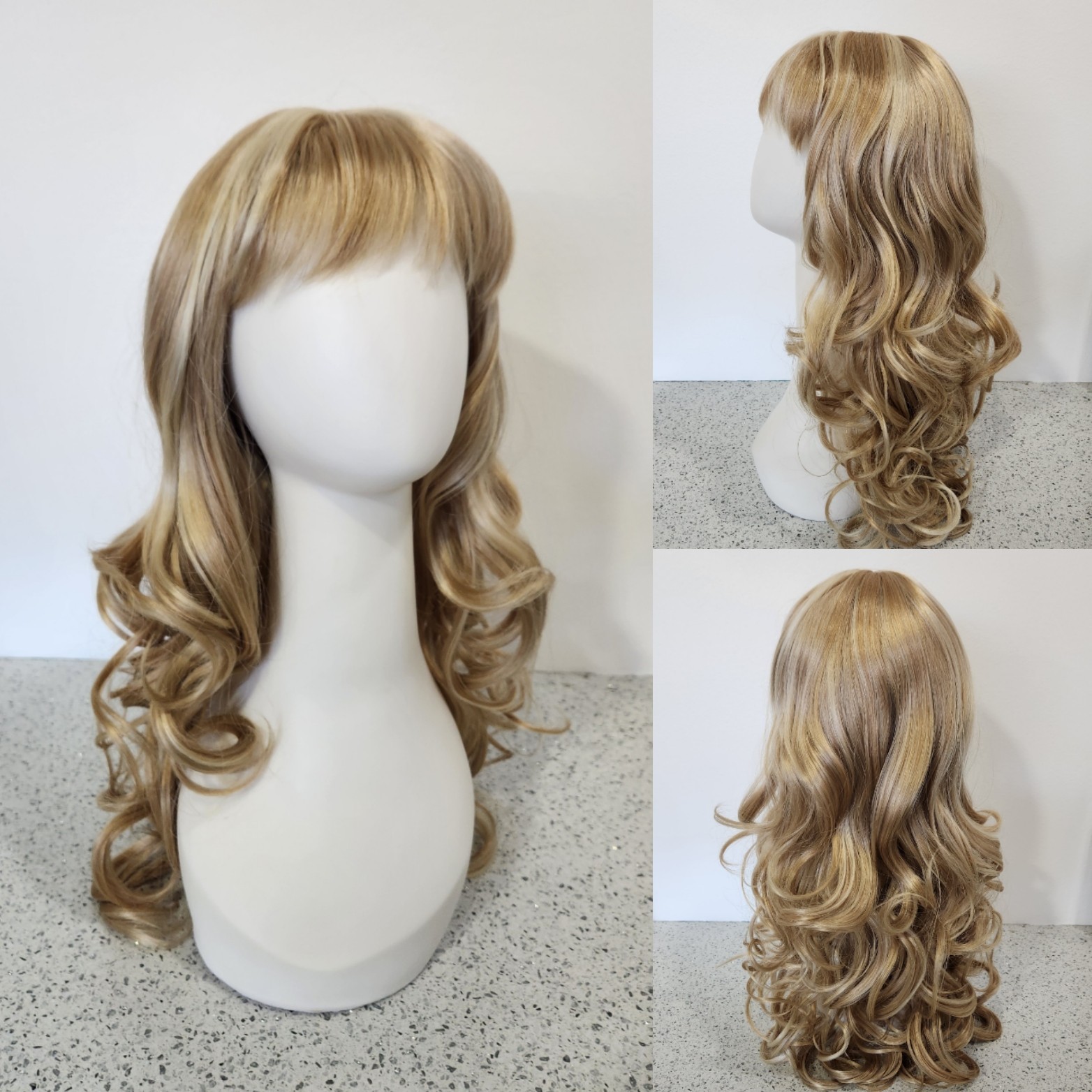 Carlotta #24B-H613 Mixed Blonde Long Wig Soft Waves Curls Center Part Bangs Carlotta #24B-H613 Mixed Blonde Long Wig Soft Waves Curls Center Part Bangs