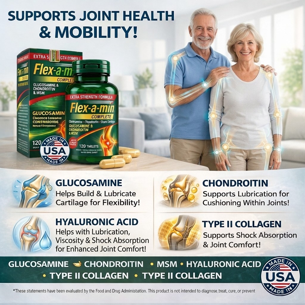 Flex-a-min complete Extra Strenght Formula Glucosamine + Chondroitin + MSN