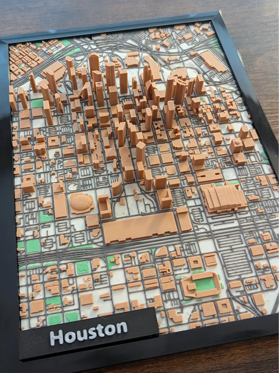 Houston, Texas Framed 3d Map Houston, Texas Framed 3d Map