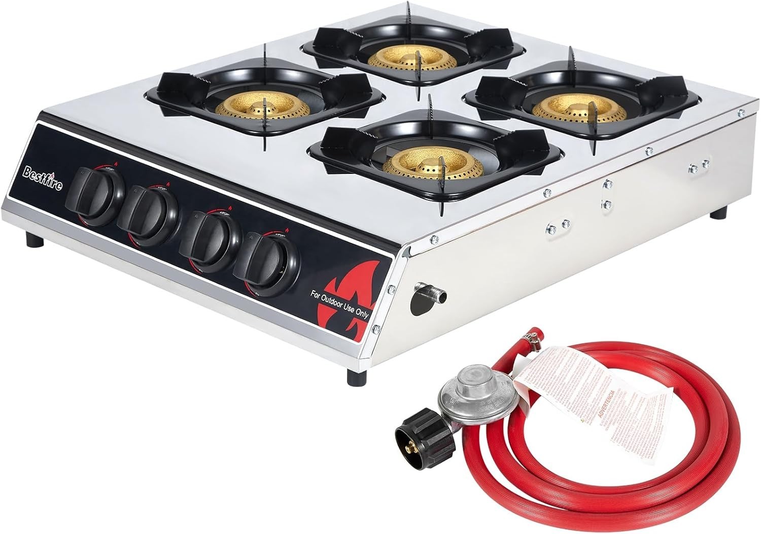 4 Burner Propane Gas Stove 40K BTU Portable Stove for Camping, Outdoor Cooking