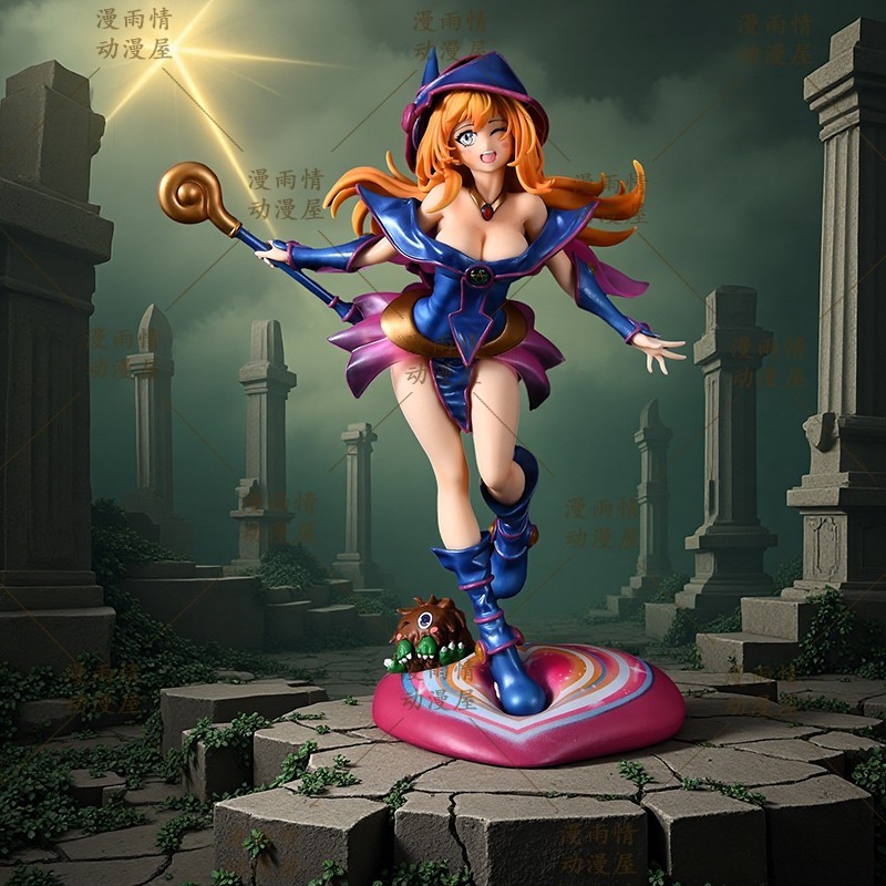 H28CM Yu-Gi-Oh Black Magician Girl Figure GK Statue Collectibles Toys Xmas Gift