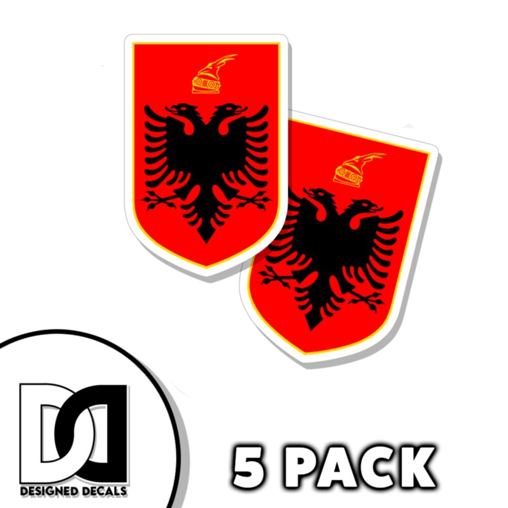Albania Coat of Arms Sticker Self Adhesive Vinyl 3 inch flag Decals 5pk Albania Coat of Arms Sticker Self Adhesive Vinyl 3 inch flag Decals 5pk