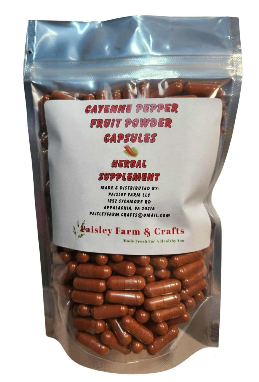 Cayenne Fruit Pepper Powder Capsules 300 Ct - Made Fresh On Demand