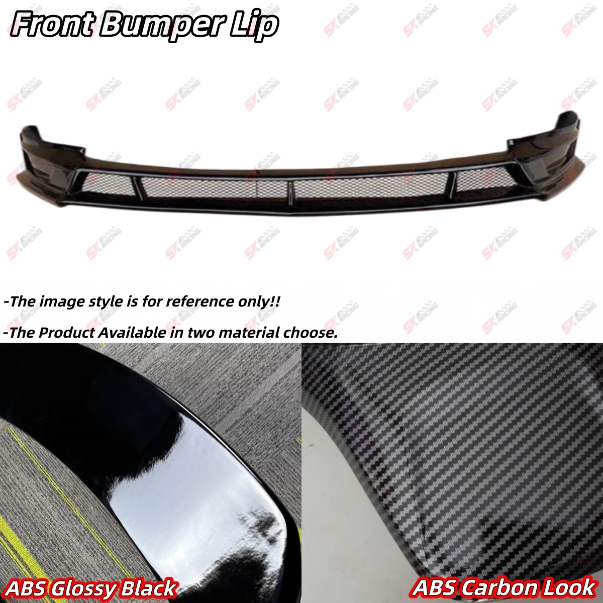 Front Rear Lip Rear Roof Spoiler Kit Fits Cadillac XT5 20+ ABS Carbon Look/Black