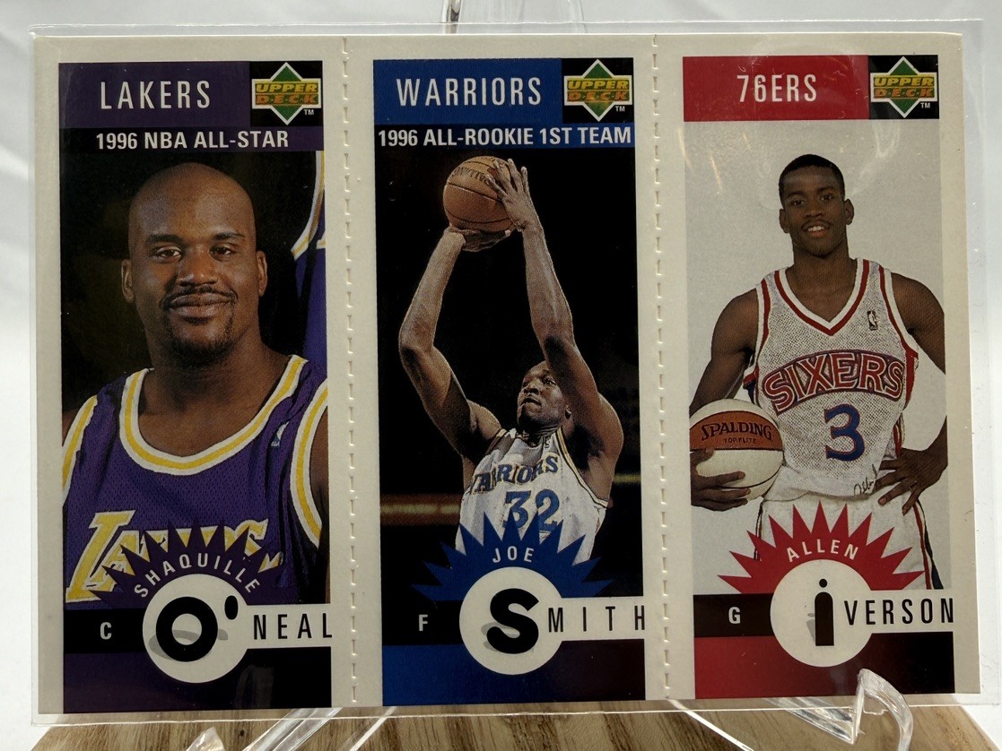 1996-97 Upper Deck Shaquille O\'Neal, Allen Iverson, Joe Smith (RC) 1996-97 Upper Deck Shaquille O\'Neal, Allen Iverson, Joe Smith (RC)