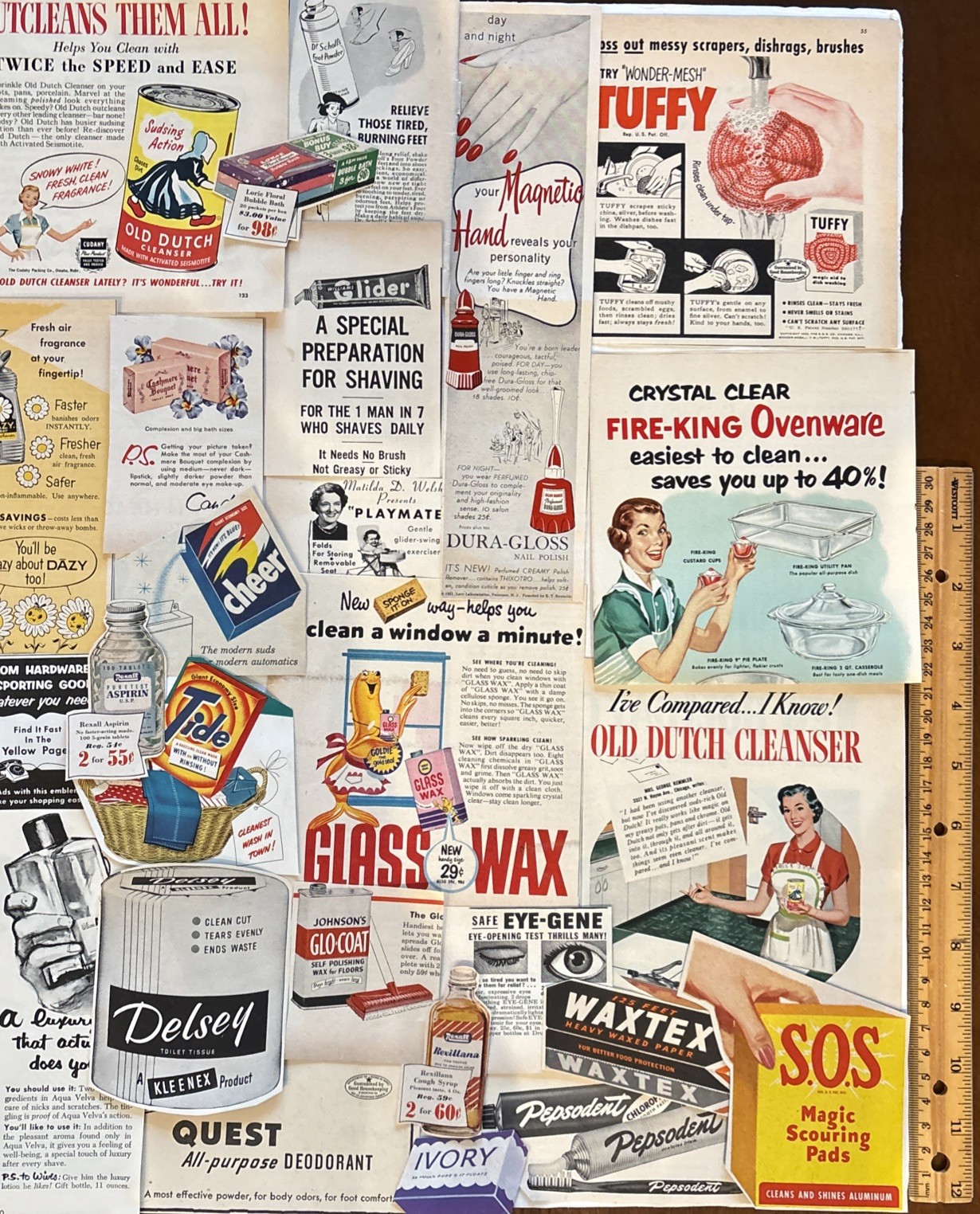 Vintage 50s-60s Cut Magazine Product Ads 30+ Journal Collage Ephemera  