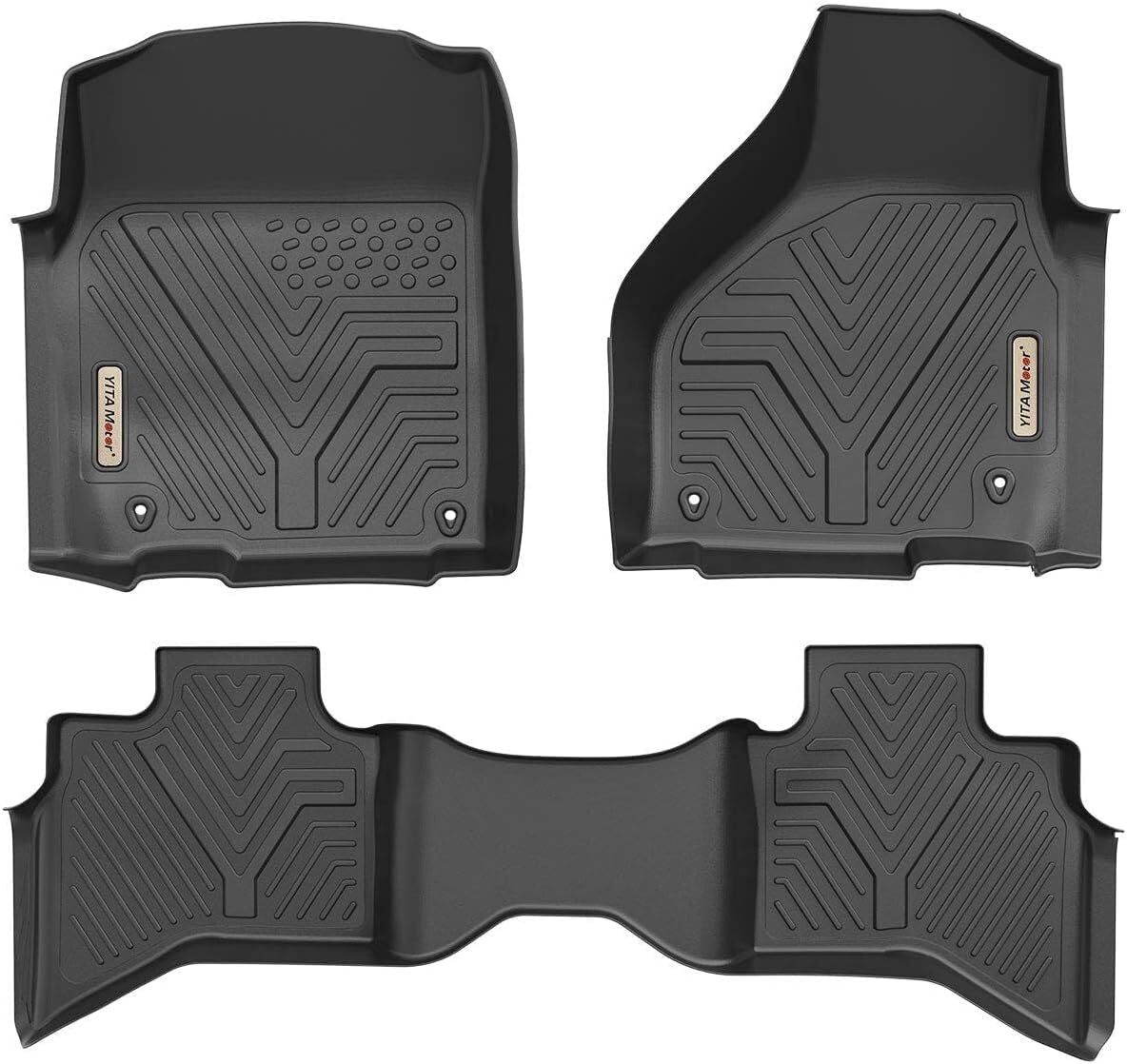 All Weather Floor Mats for Quad Cab 12-18 Dodge Ram 1500/19-24 Ram 1500 Classic