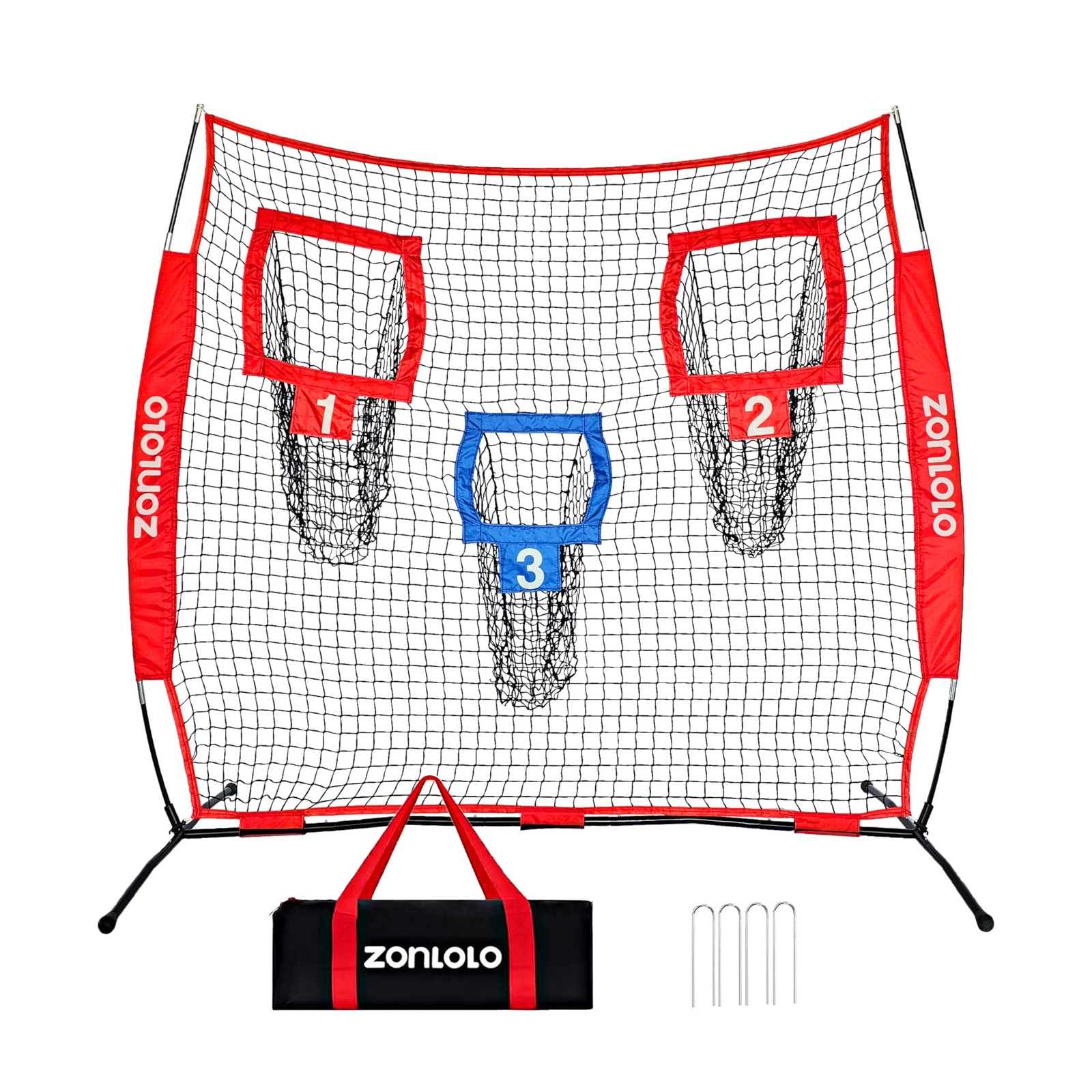 Zonlolo 6x6ft Football Training Net with 3 Target Pockets for Kids Zonlolo 6x6ft Football Training Net with 3 Target Pockets for Kids