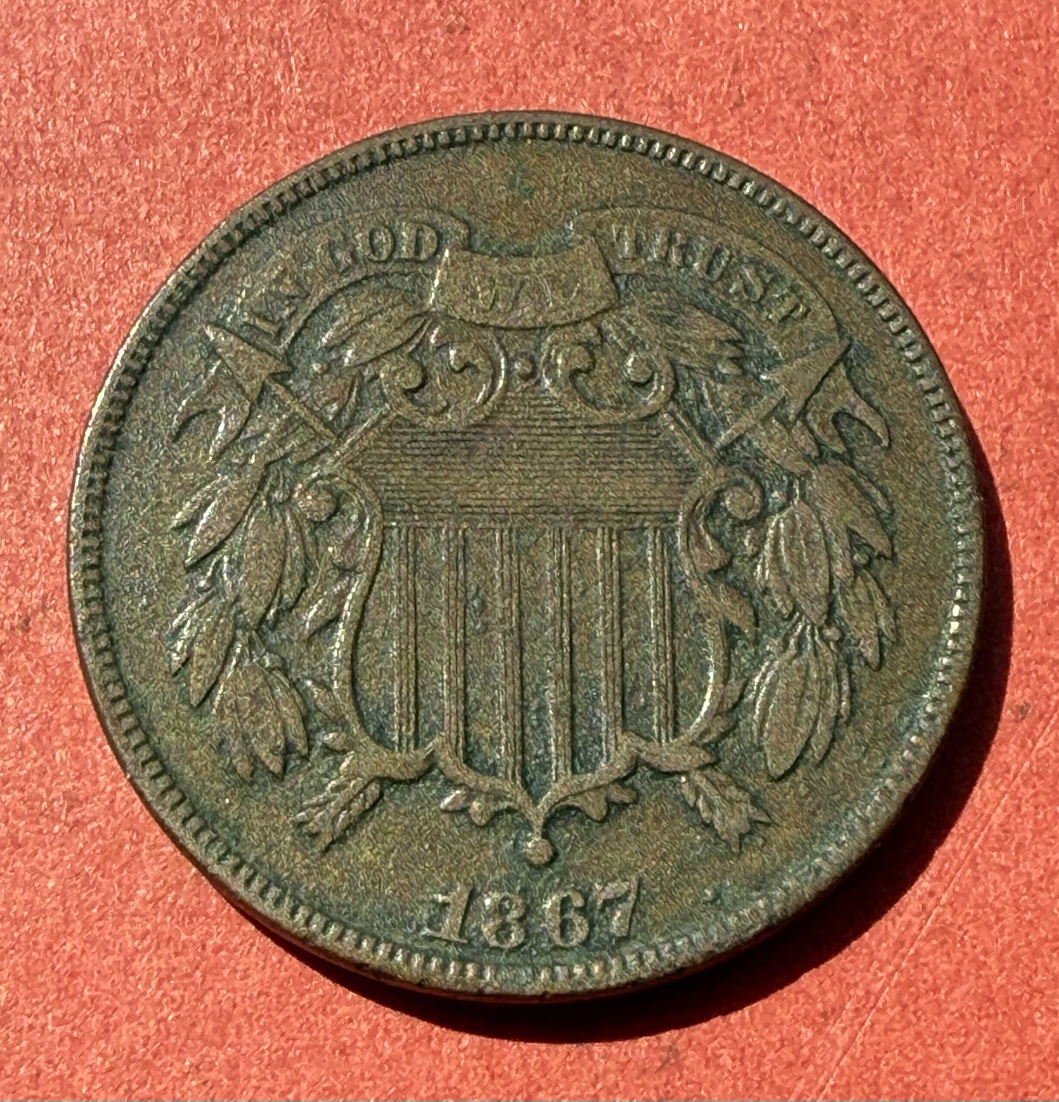 * NICE * 1867 Two Cent Piece Choice Extremely Fine EF Coin