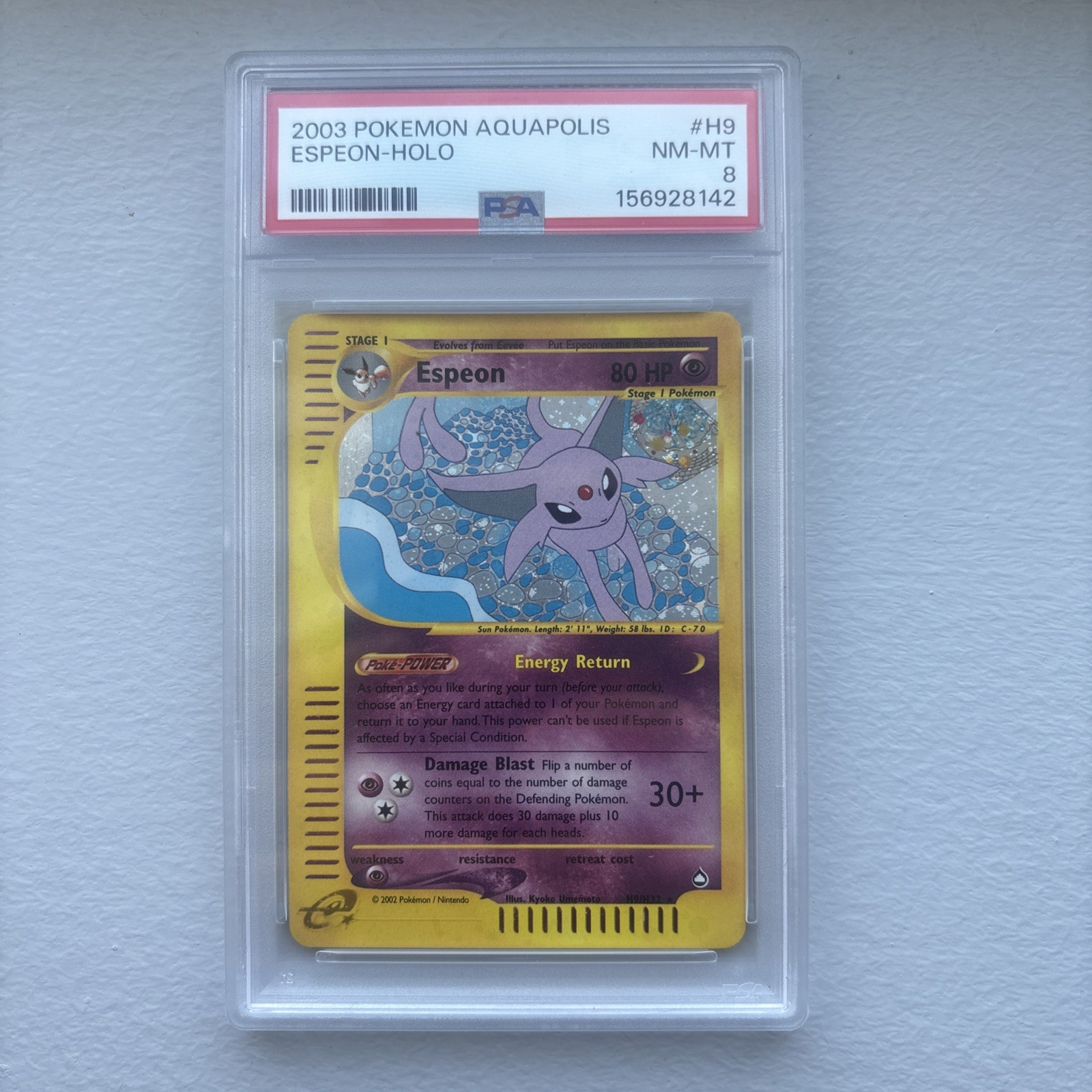2003 POKEMON AQUAPOLIS #H9 ESPEON-HOLO PSA 8 2003 POKEMON AQUAPOLIS #H9 ESPEON-HOLO PSA 8