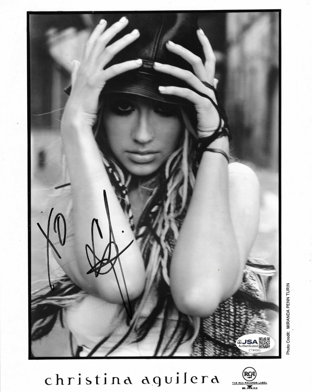 Christina Aguilera hand SIGNED Official Original Promo Photo JSA COA Autographed