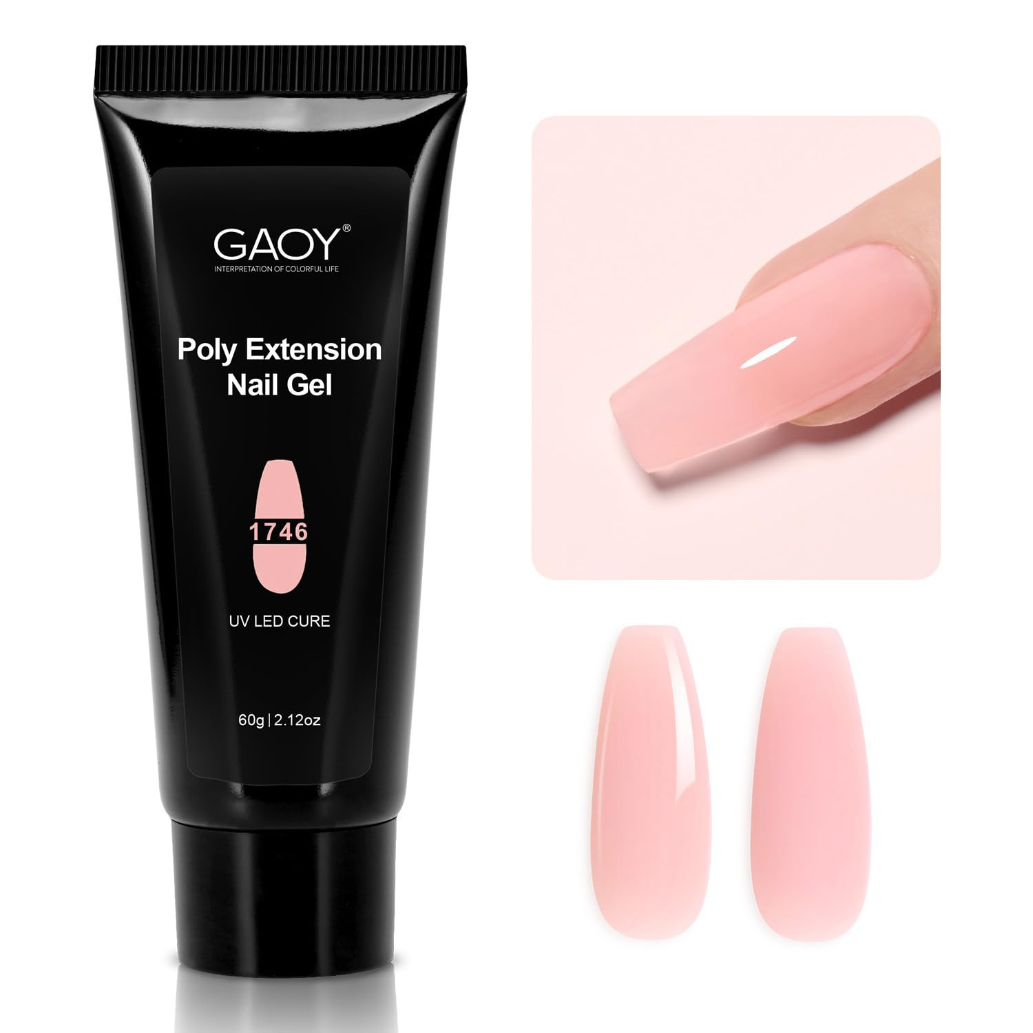 GAOY Poly Gel, 60G Nail Extension Gel, Clear Pink Builder Gel Nail Enhancement G GAOY Poly Gel, 60G Nail Extension Gel, Clear Pink Builder Gel Nail Enhancement G