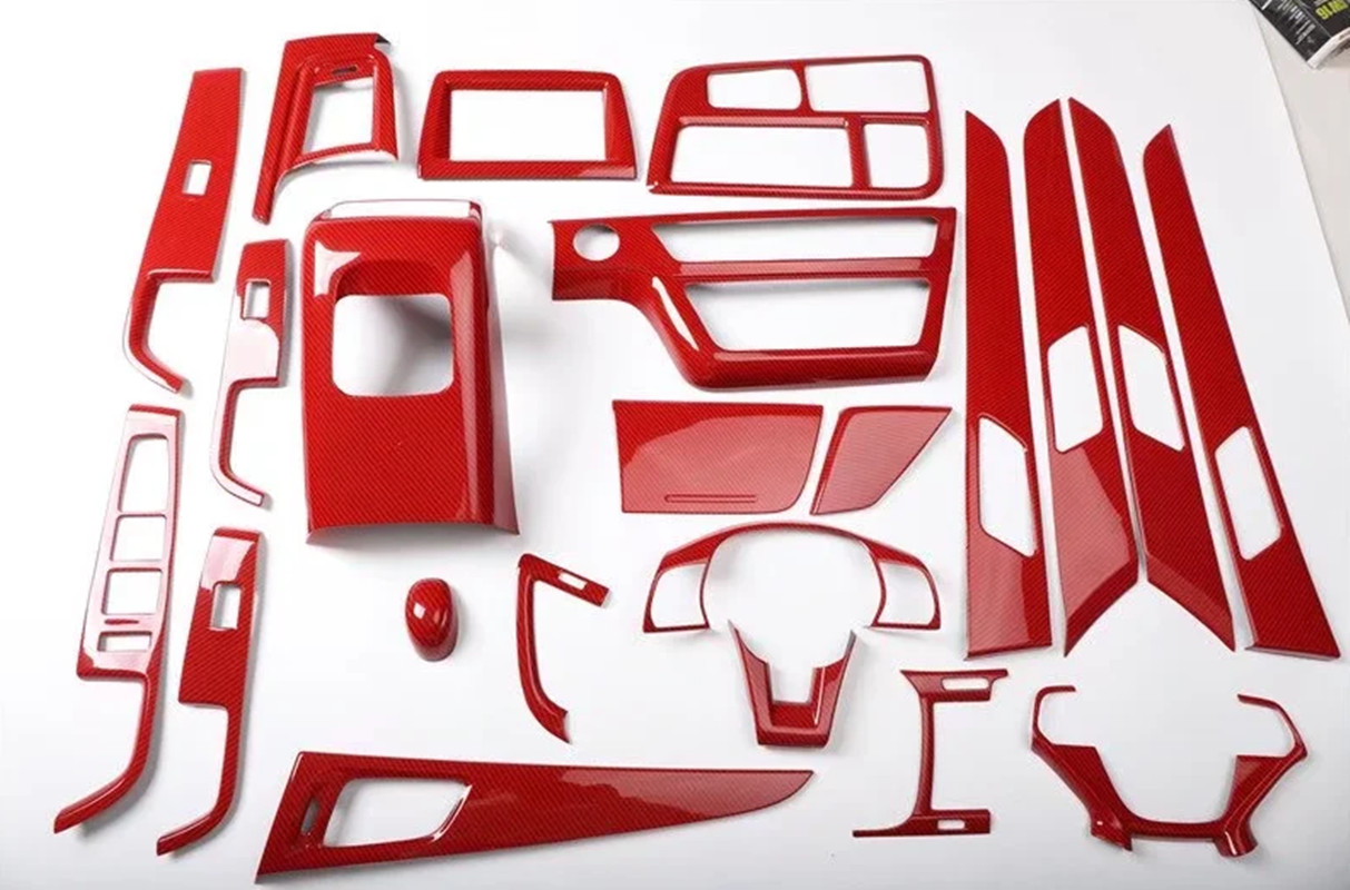 22PCS Red Carbon Fiber Car Interior Kit Cover Trim For Hyundai Sonata 2018-2019