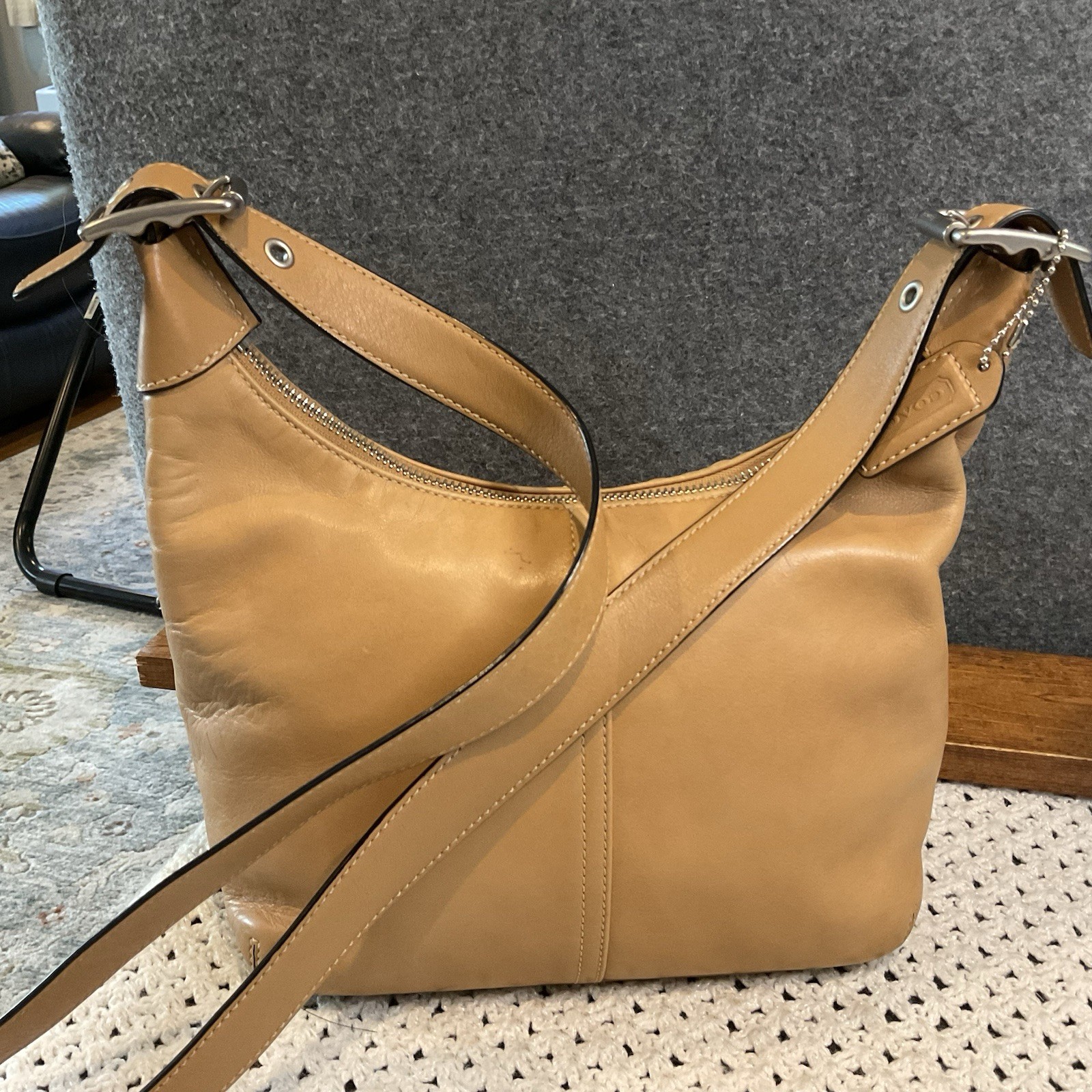 Coach Tan Vintage Leather Legacy Slim Shoulder Purse Bag Hobo #9566