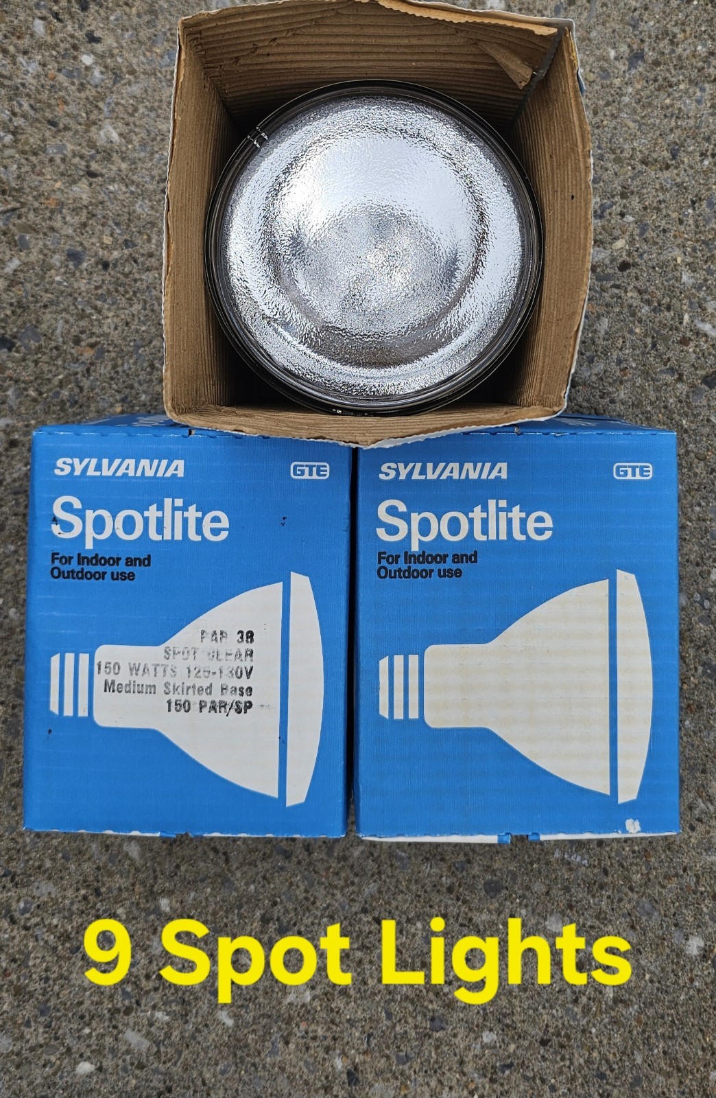 12x Sylvania PAR38 150W Spot / Flood Light Bulbs 150PARFL / 150PARSP NOS LOT 12