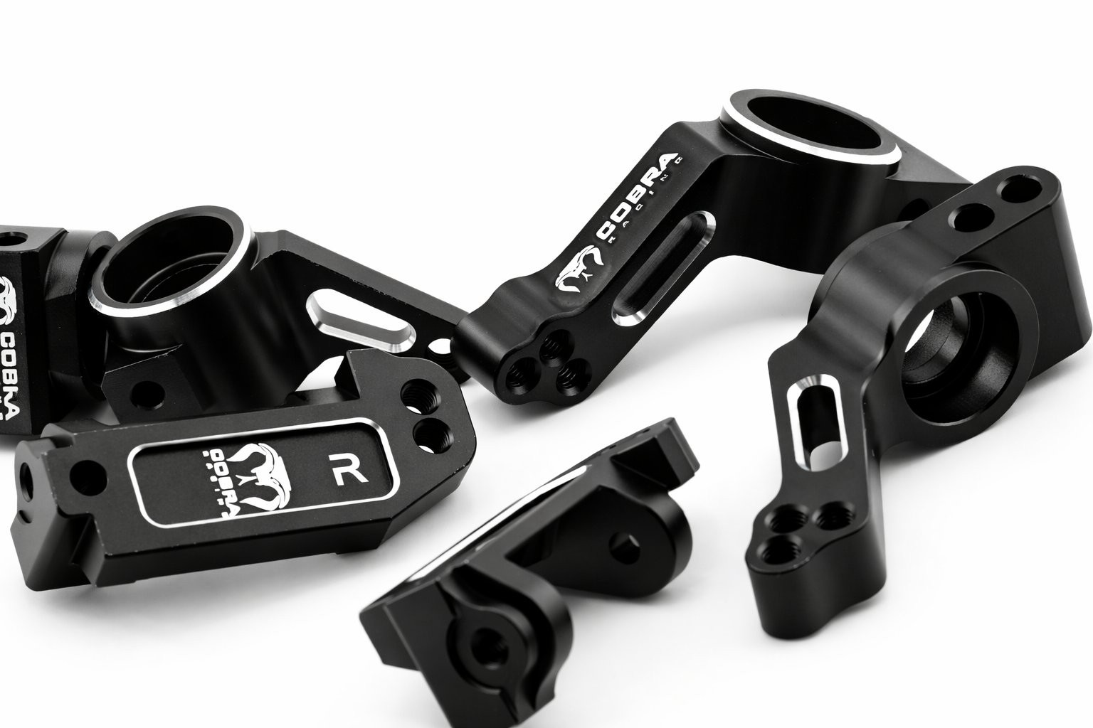 CR 2WD Aluminum Traxxas Knuckles Set (COMPLETE) Fits SLASH / Rustler - Black