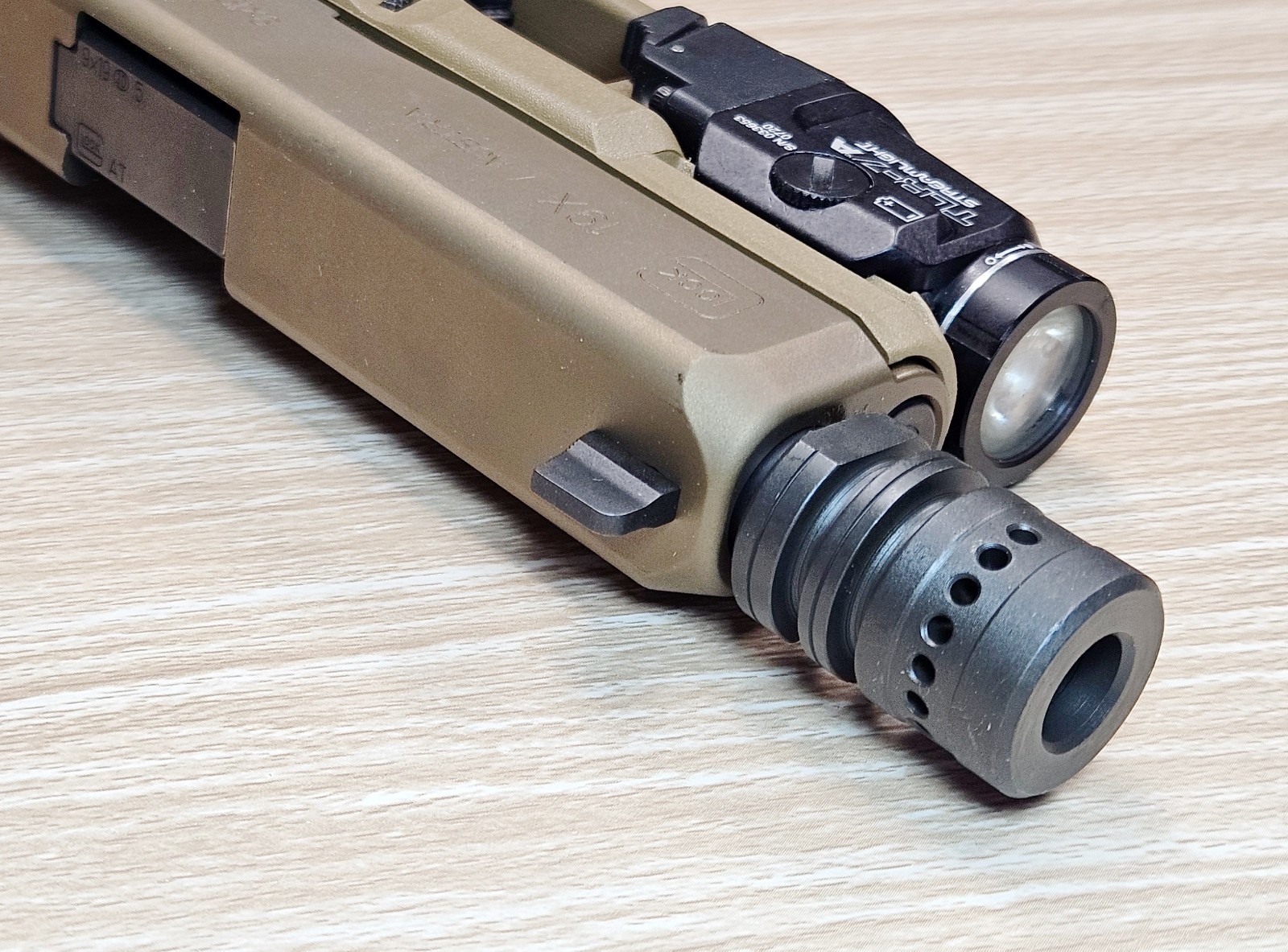 MINI 9mm Recoil Compensator Muzzle Brake fits 1/2X28 Glock 17 19 43 47 Pistol