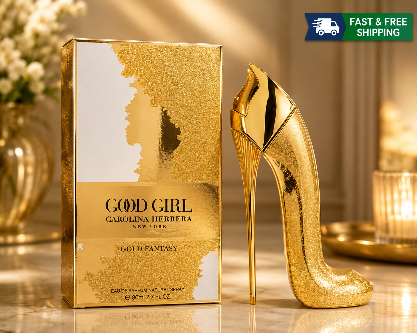GOOD GIRL,GOLD FANTASY,CAROLINA HERRERA,Limited Edition,EDP,2.7oz80ML,SEALED GOOD GIRL,GOLD FANTASY,CAROLINA HERRERA,Limited Edition,EDP,2.7oz80ML,SEALED