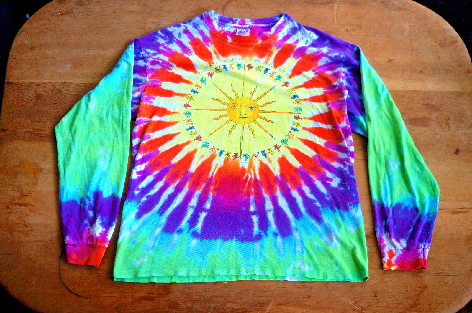 Vintage 1988 Anvil The Grateful Dead Long Sleeve Dancing Bears Tie Dye Shirt XL