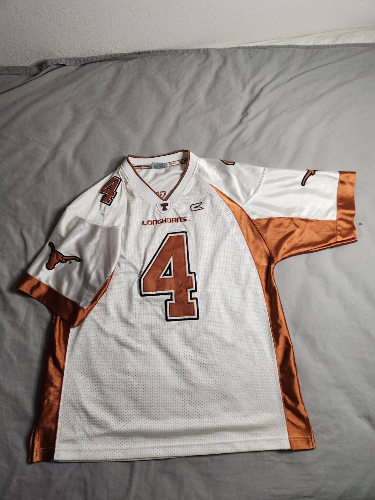 Vintage Texas Longhorns Football Jersey Mens Sz Large White Orange Colosseum NEW Vintage Texas Longhorns Football Jersey Mens Sz Large White Orange Colosseum NEW