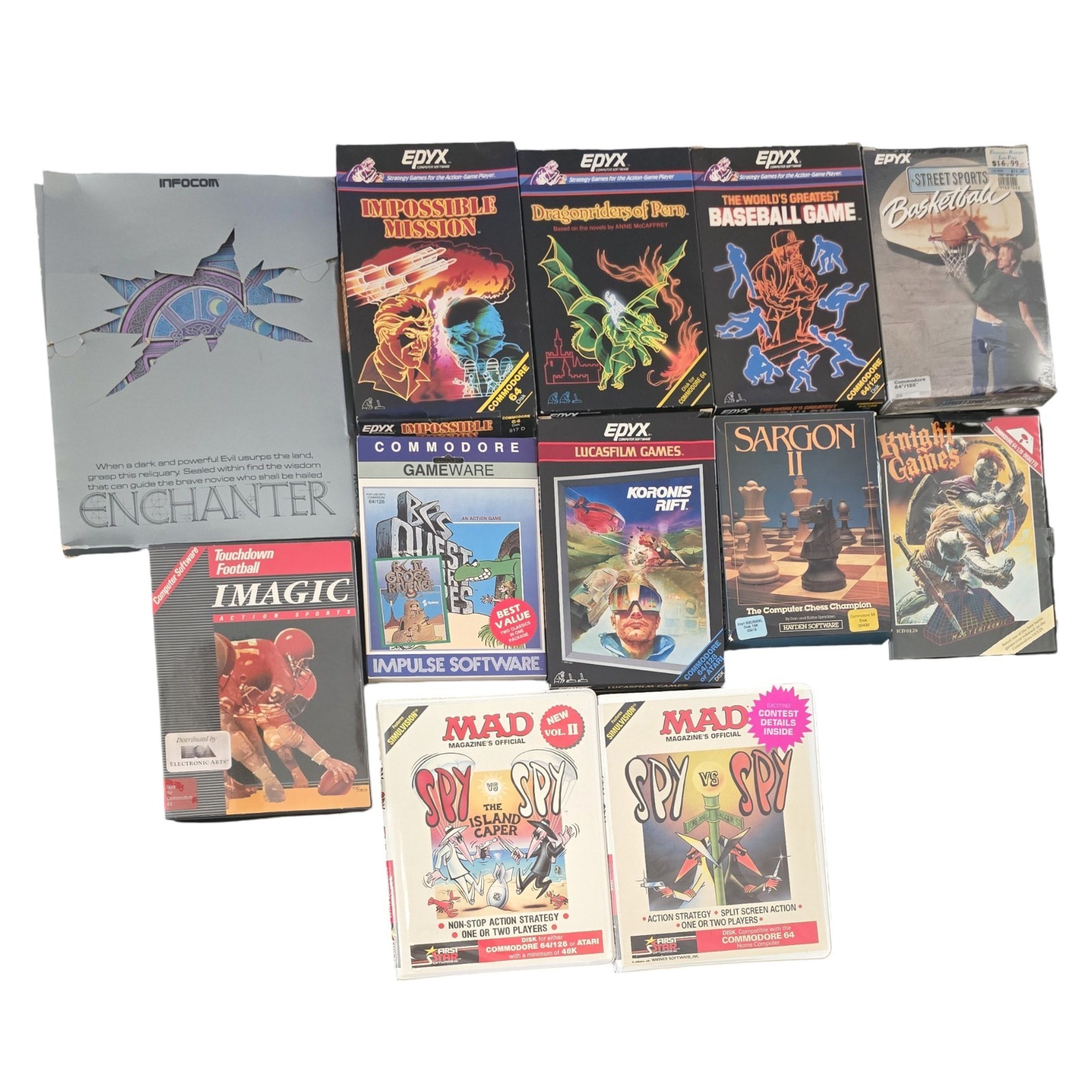 Vintage Commodore 64 Big Box Game Boxes Manuals Enchanter Dragon Riders Of Pern Vintage Commodore 64 Big Box Game Boxes Manuals Enchanter Dragon Riders Of Pern