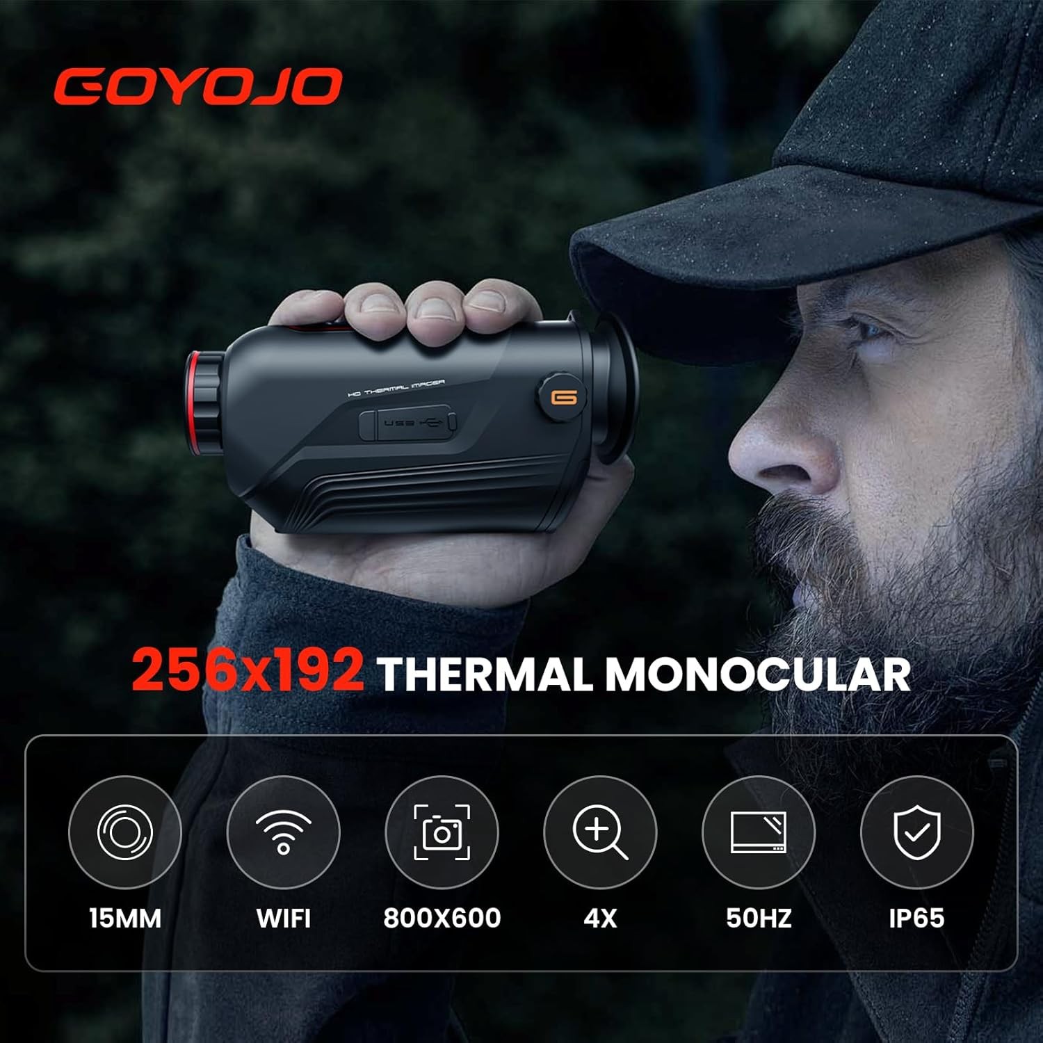 GOYOJO Thermal Imaging Monocular 256x192 Infrared Night Vision Telescope Outdoor GOYOJO Thermal Imaging Monocular 256x192 Infrared Night Vision Telescope Outdoor