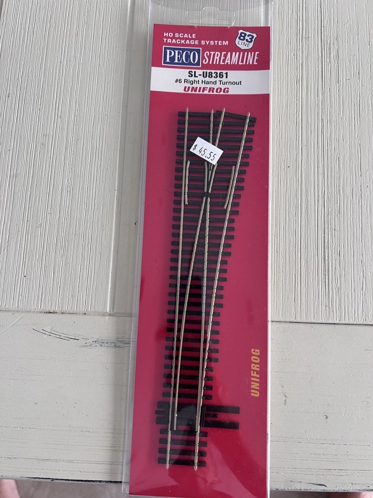 New Peco SL-U8361 HO Code 83 #6 RH Unifrog Turnout | Right hand New Peco SL-U8361 HO Code 83 #6 RH Unifrog Turnout | Right hand