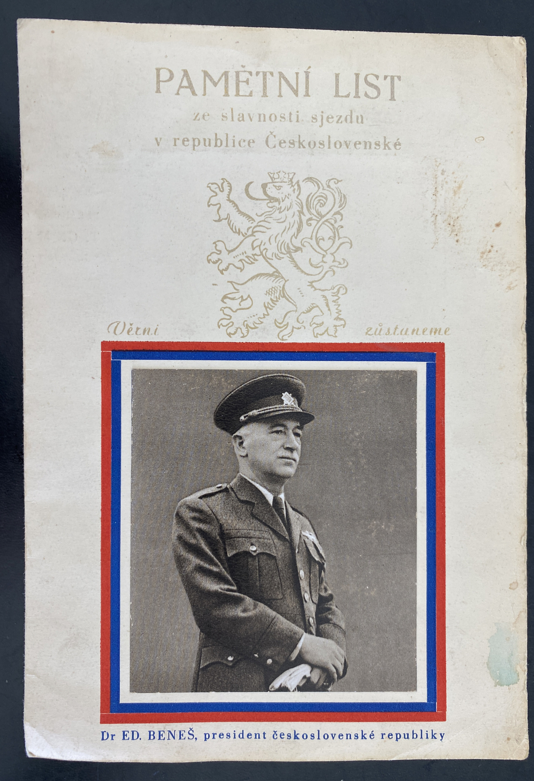 1948 Prague Czechoslovakia Souvenir Sheet Cover Czechoslovakian Leaders 1948 Prague Czechoslovakia Souvenir Sheet Cover Czechoslovakian Leaders