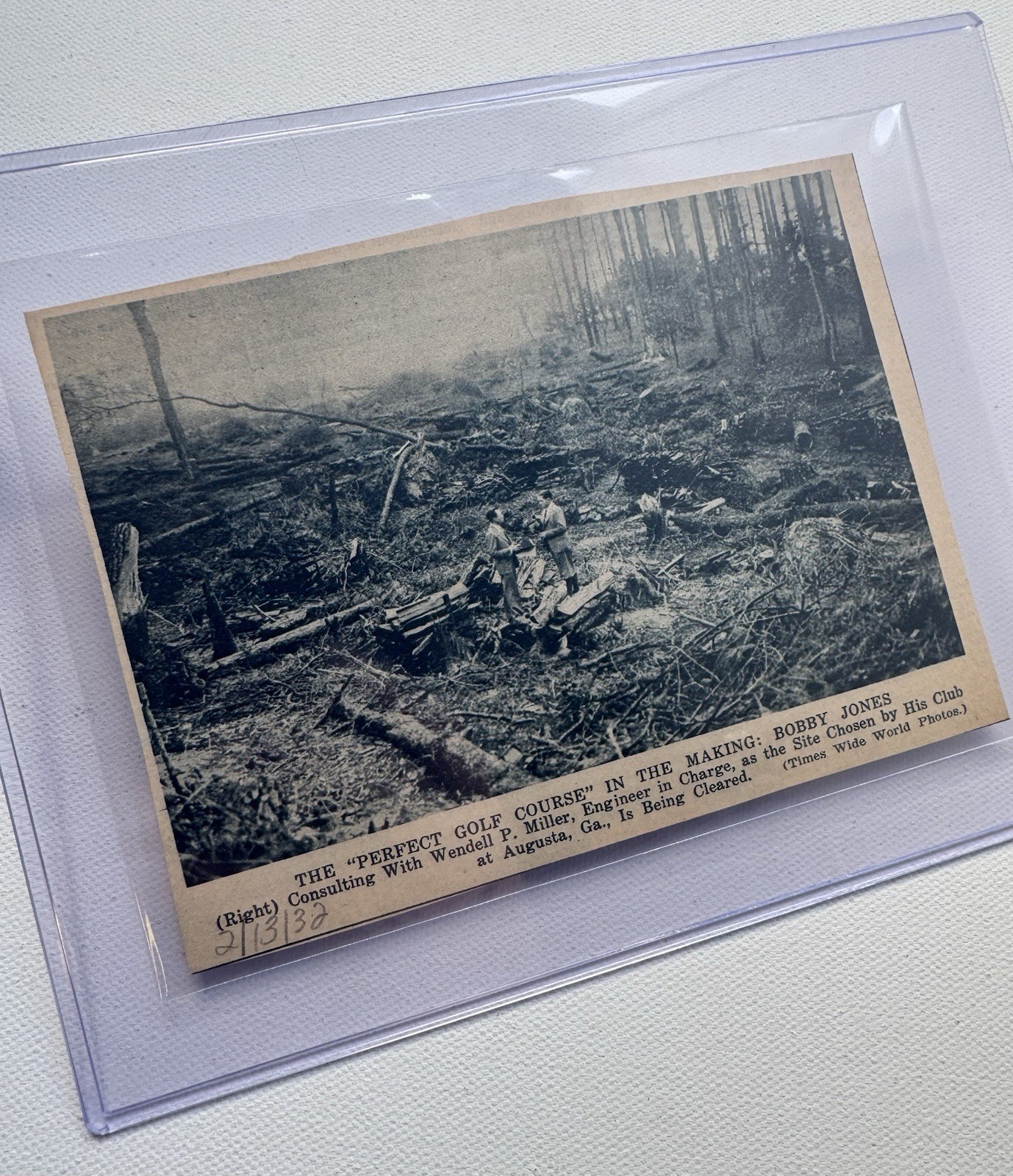 Vintage 1932 Bobby Jones Newspaper Clipping - Augusta National In The Making PGA