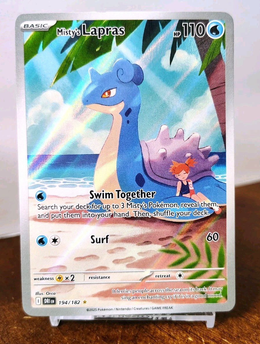POKEMON MISTY'S LAPRAS 194/182 ILLUSTRATION RARE DESTINED RIVALS NM NEAR MINT POKEMON MISTY'S LAPRAS 194/182 ILLUSTRATION RARE DESTINED RIVALS NM NEAR MINT
