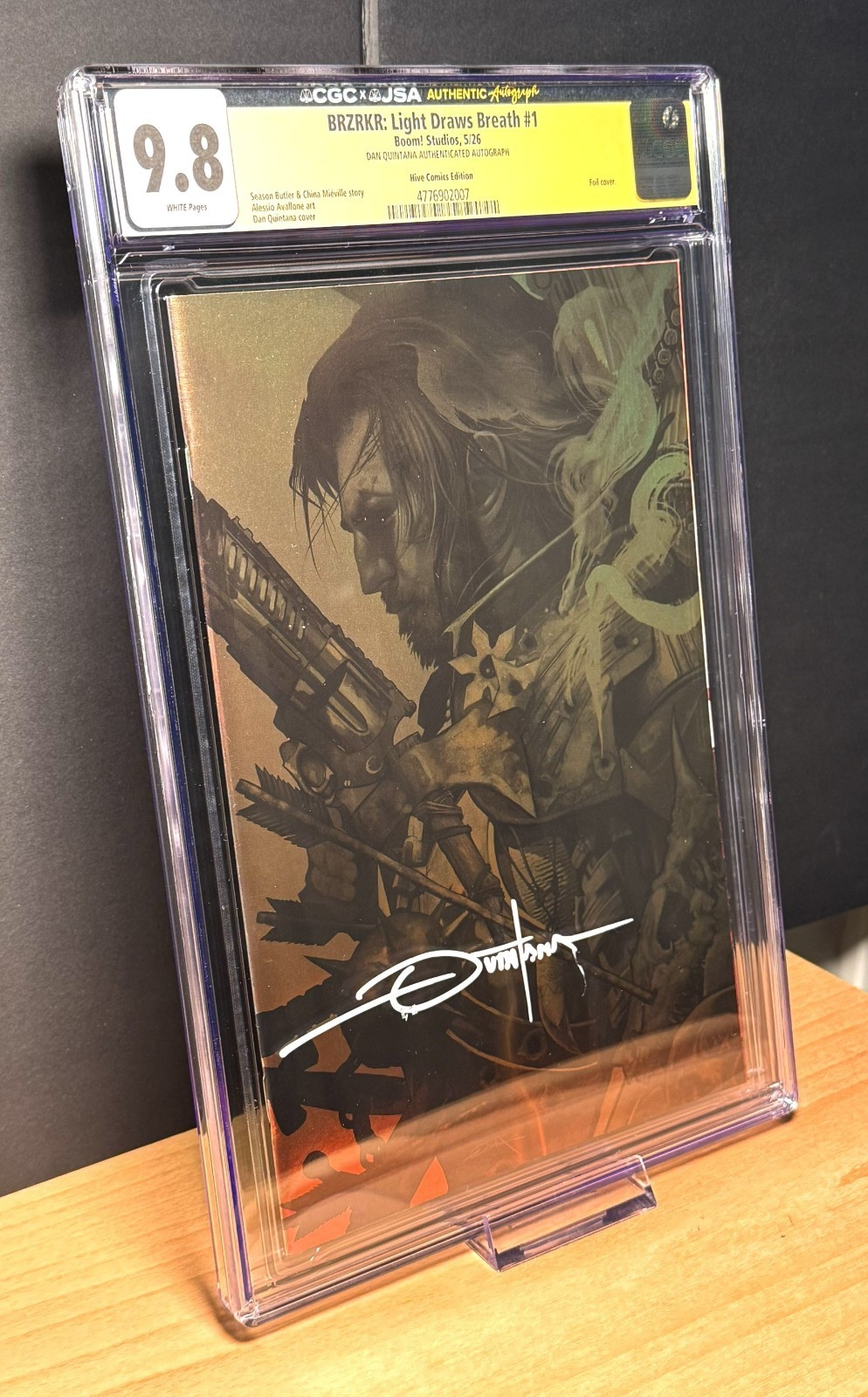 BRZRKR Light Draws Breath #1 CGC 9.8 JSA Dan Quintana Signed Foil Top Pop