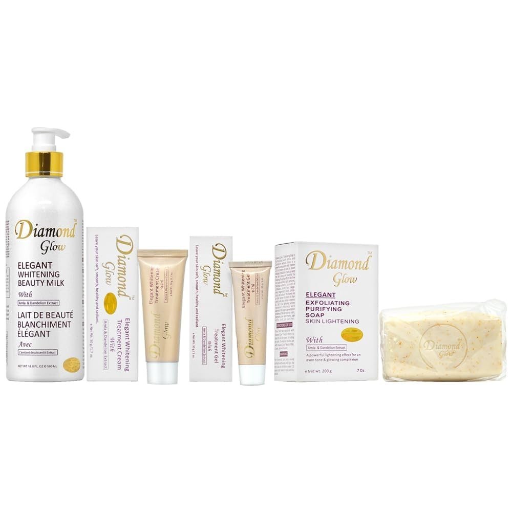 Diamond Glow Lotion 16.8oz + Cream 1.7oz + Gel 1oz + Soap 7oz Diamond Glow Lotion 16.8oz + Cream 1.7oz + Gel 1oz + Soap 7oz