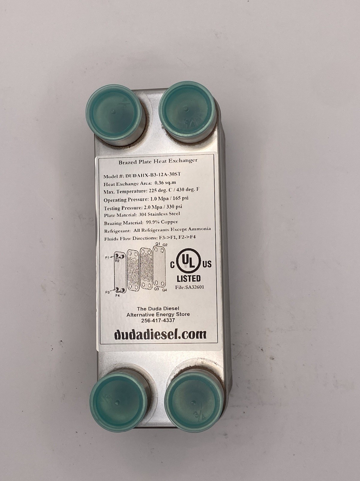 Duda Energy Brazed Plate Heat Exchanger B3-12-020-1.0 3/4” Female Duda Energy Brazed Plate Heat Exchanger B3-12-020-1.0 3/4” Female