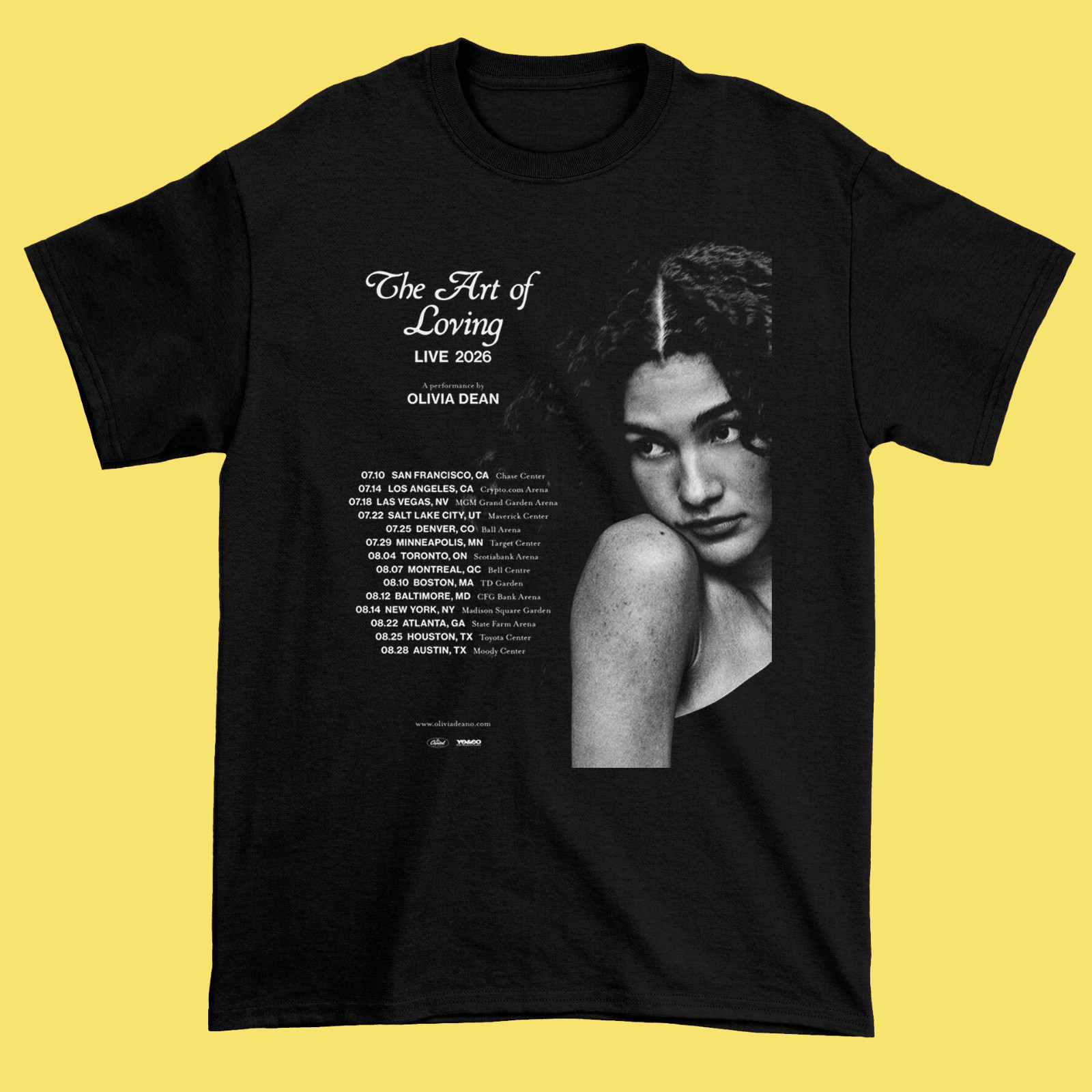 Olivia Dean The Art Of Loving Live Tour 2026 Soul Pop Concert T-Shirt