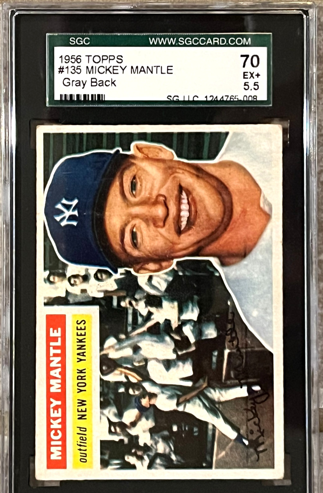 1956 Topps baseball Mickey Mantle # 135 Gray back SGC 5.5 New York Yankees