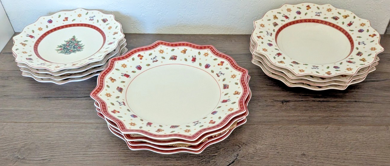 Villeroy & Boch Toy's Delight Christmas 12 Pc Plate Set 4ea Porcelain - B5