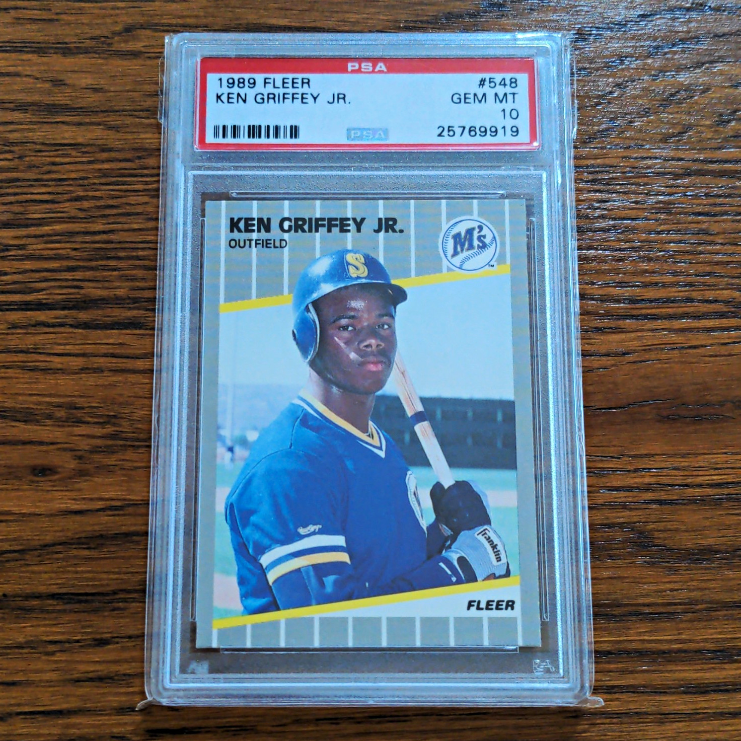 Fleer 1989 Ken Griffey Jr Rookie #548 PSA 10 GEM MT Baseball Card Fleer 1989 Ken Griffey Jr Rookie #548 PSA 10 GEM MT Baseball Card