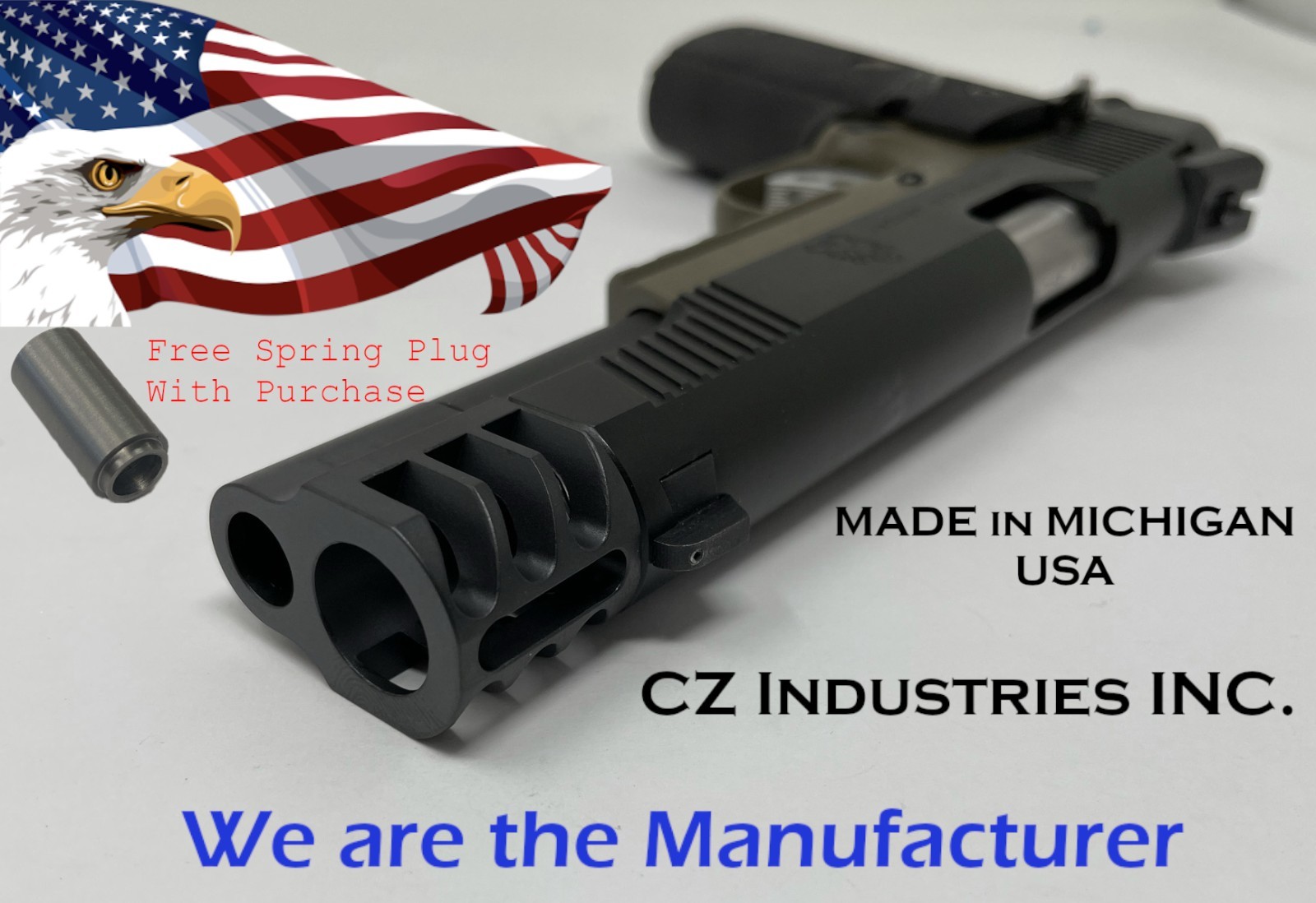 1911 Compensator Brake - Muzzle Brake - w/ SIDE SLOTS 45acp - MADE IN USA 1911 Compensator Brake - Muzzle Brake - w/ SIDE SLOTS 45acp - MADE IN USA