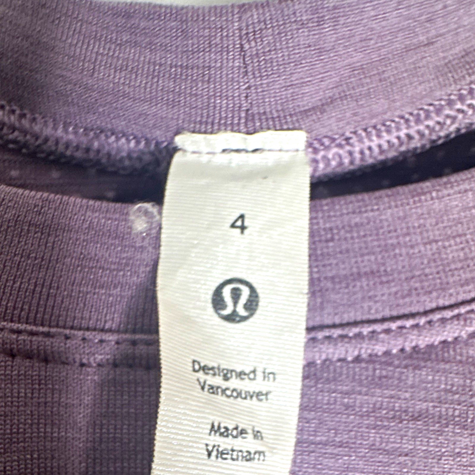 Lululemon Womens Purple Long Sleeve Crew Neck Stretch Athletic Tee Size 4