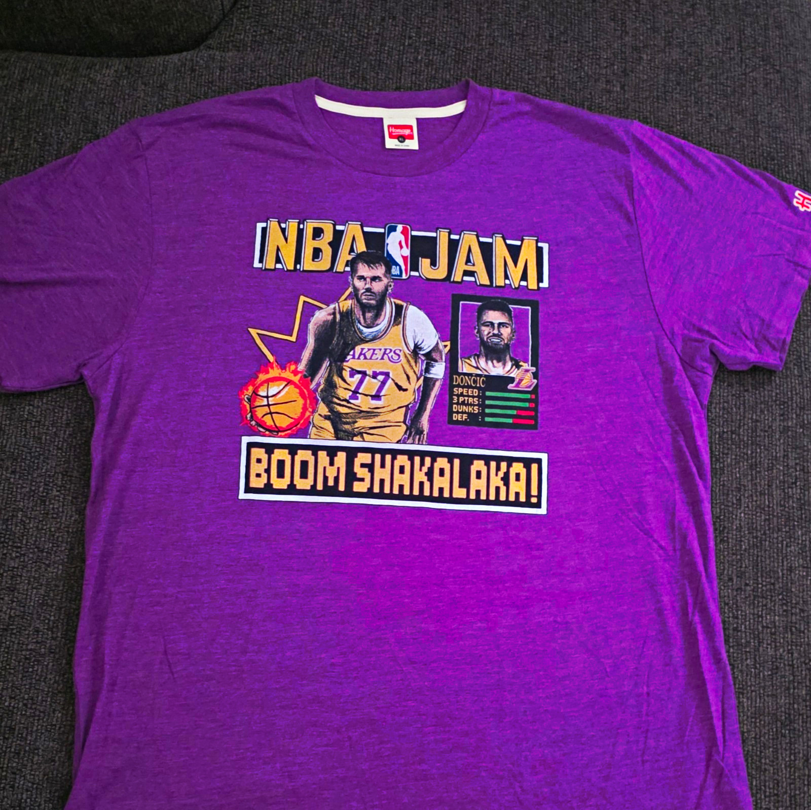 Homage NBA Los Angeles Lakers Luka Dončić “NBA Jam” Purple Shirt Men’s XL No Tag Homage NBA Los Angeles Lakers Luka Dončić “NBA Jam” Purple Shirt Men’s XL No Tag