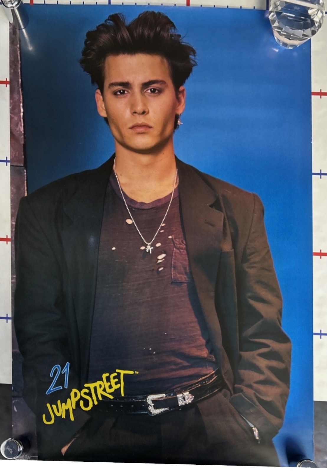 Vintage Johnny Depp “21 Jump Street” Promotional Poster 1987 23” x 35”